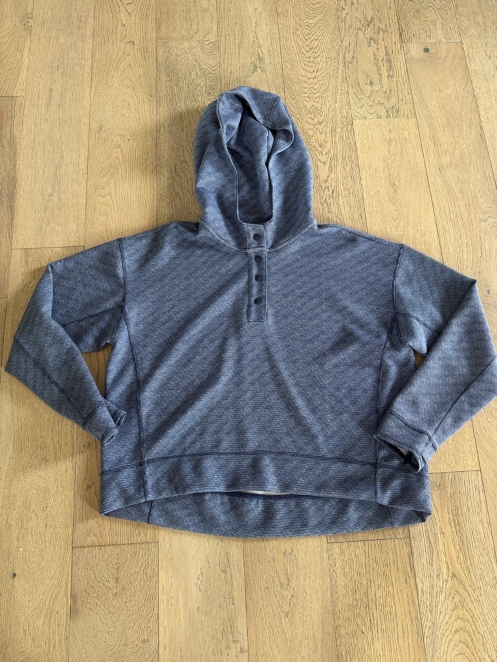 Vineyard Vines Performance Blue Stripe Snap Front Pullover Hoodie Women’s Large
